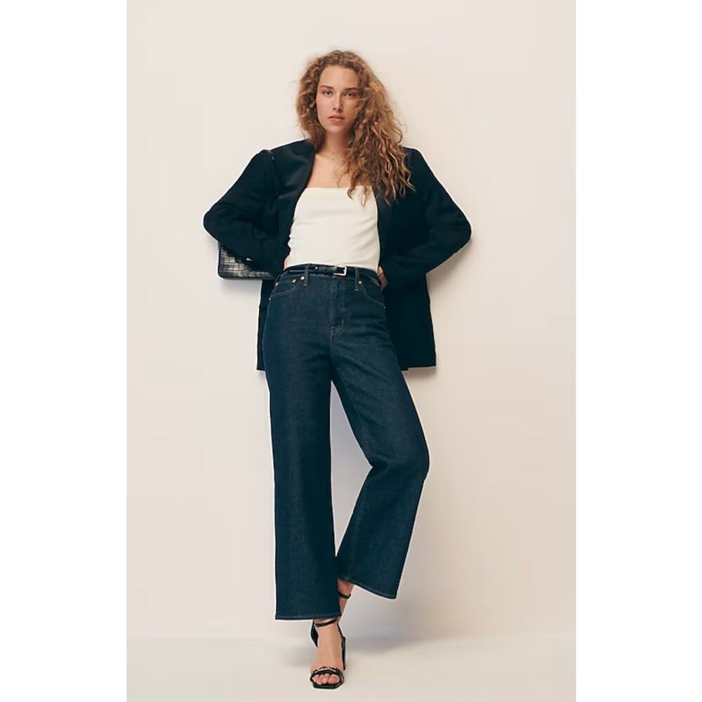 J. Crew Dark Blue Wide-Leg Jeans